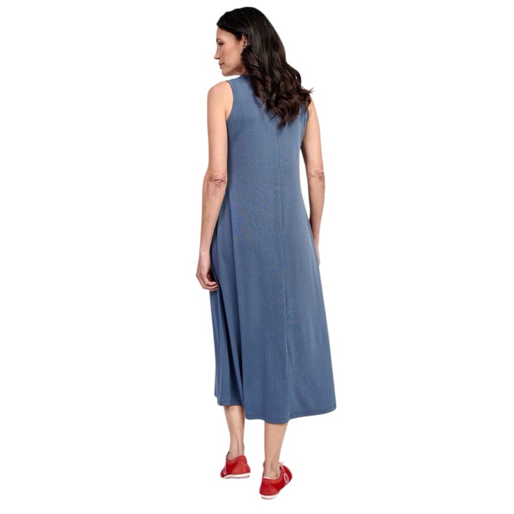 Alembika Essential Sleeveless Midi Dress Blue Mist Size 0 US 4-6 A-Line Pockets - Picture 4 of 12
